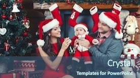  Presentation with baby christmas - Colorful slide set enhanced with time happy family with baby backdrop and a  colored foreground