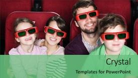  Presentation with movie theater - PPT theme consisting of time in 3d movie theater background and a seafoam green colored foreground