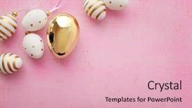  Presentation with pink gold - Beautiful presentation theme featuring time is gold - easter eggs on pink background backdrop and a lemonade colored foreground