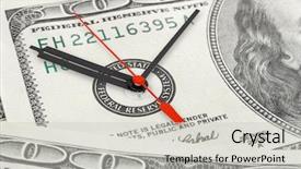  Presentation with time money - PPT theme consisting of time is money - business concept background and a light gray colored foreground