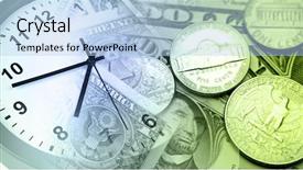  Presentation with time money - Presentation design enhanced with time is money concept background and a light blue colored foreground