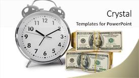  Presentation with time money - Audience pleasing theme consisting of time is money concept backdrop and a white colored foreground