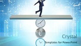  Presentation with time money - Theme enhanced with time-is-money-concept and a cool aqua colored foreground