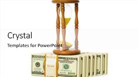  Presentation with time money - Presentation with time is money concept with dollars and hourglass background and a white colored foreground