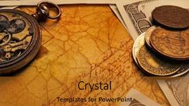  Presentation with time money - PPT layouts consisting of time is money concept background and a gold colored foreground