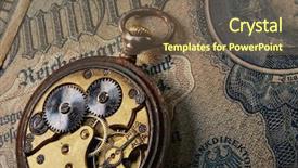  Presentation with time money - Beautiful slides featuring time is money concept backdrop and a violet colored foreground