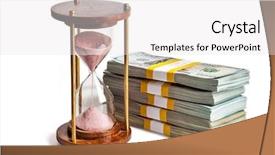  Presentation with time money - Slide set consisting of time is money loan debt background and a white colored foreground