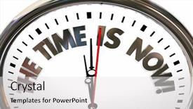  Presentation with now - Colorful slide set enhanced with time is now urgent action backdrop and a white colored foreground