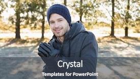  Presentation with winter forest - Presentation theme having time keeping - portrait of a smiling young background and a tawny brown colored foreground