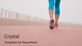  Presentation with busy - Presentation design with time keeping - very active young beautiful woman background and a coral colored foreground