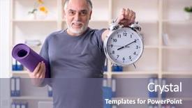  Presentation with old man - Amazing presentation having time keeping - white bearded old man employee backdrop and a gray colored foreground