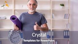  Presentation with old man - PPT theme enhanced with time keeping - white bearded old man employee background and a gray colored foreground