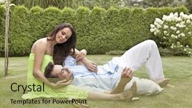  Presentation with young man and a woman - PPT theme enhanced with time laps - full length of young man background and a mint green colored foreground