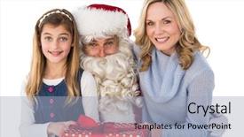  Presentation with white clay tiled roof - Theme with time laps - mother and daughter with santa background and a light blue colored foreground
