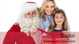  Presentation with white clay tiled roof - Amazing presentation theme having time laps - mother and daughter with santa backdrop and a red colored foreground