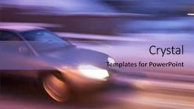  Presentation with abstract circles blur night street - Amazing presentation having time lapse - abstract blur image backdrop and a light blue colored foreground