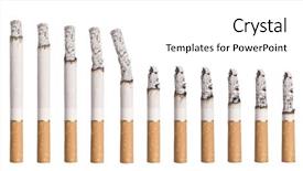  Presentation with cigarette - Slides consisting of time lapse - burning cigarette isolated background and a white colored foreground