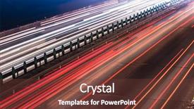  Presentation with busy - Presentation theme enhanced with time lapse - busy night traffic motion blur background and a tawny brown colored foreground