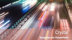  Presentation with busy - Presentation theme consisting of time lapse - busy night traffic motion blur background and a coral colored foreground