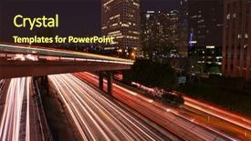  Presentation with freeway - Theme enhanced with time lapse - dramatic freeway light trails background and a tawny brown colored foreground