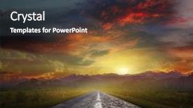  Presentation with lines - Cool new PPT theme with time lapse - long country road with white backdrop and a tawny brown colored foreground