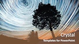  Presentation with star field - Beautiful theme featuring time lapse - star trails in a winter backdrop and a coral colored foreground