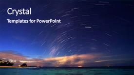  Presentation with dark blue sky stars - Theme enhanced with time lapse - starry night on tropical resort background and a navy blue colored foreground