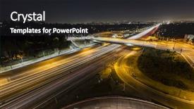  Presentation with freeway - Amazing presentation theme having time lapse - sunset blvd ramps backdrop and a dark gray colored foreground