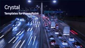  Presentation with freeway - Presentation with time lapse - traffic on freeway background and a navy blue colored foreground