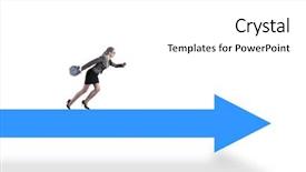  Presentation with success arrow 24 - Amazing PPT theme having time line progress - businesswoman walking on arrow sign backdrop and a white colored foreground
