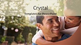  Presentation with young black couples hiking - Presentation theme with time love - young black couple piggyback background and a soft green colored foreground