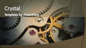  Presentation with time machine - Colorful presentation theme enhanced with time machine - clockwork details pinions and wheels backdrop and a  colored foreground