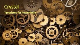  Presentation with time machine - Slide deck featuring time machine - gears background and a tawny brown colored foreground