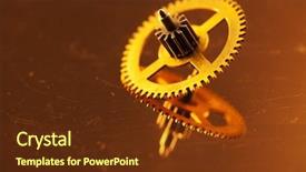  Presentation with mirror in an old frame - Amazing PPT theme having time machine - gold gear old clockwork backdrop and a tawny brown colored foreground