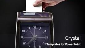  Presentation with vintage clock - PPT theme featuring time machine - image of vintage check clock background and a dark gray colored foreground