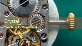  Presentation with time machine - Colorful PPT layouts enhanced with time machine - old clock mechanism element backdrop and a tawny brown colored foreground