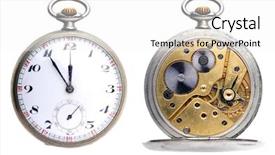  Presentation with vintage clock - Cool new presentation with time machine - set two pictures of opened backdrop and a white colored foreground