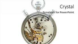  Presentation with background - Slides having time machine - stopwatch works isolated background and a white colored foreground