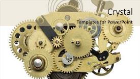  Presentation with stylized - Slides consisting of time machine - stylized metal collage of clockwork background and a soft green colored foreground