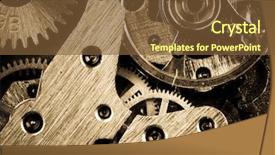  Presentation with time machine - Theme with time machine - view of gears from old background and a tawny brown colored foreground