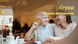  Presentation with cafe - Colorful slides enhanced with time magazine - leisure in cafe backdrop and a tawny brown colored foreground
