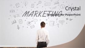  Presentation with unlock potential motivational concept manager - Audience pleasing slides consisting of time management chart - young manager in doubt looking backdrop and a light gray colored foreground