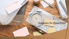  Presentation with time management - PPT layouts with time-management-concept-composition background and a coral colored foreground