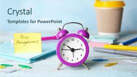  Presentation with alarm - Cool new theme with time management concept composition backdrop and a cool aqua colored foreground