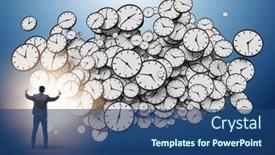  Presentation with time management - Theme having time-management-concept-with-businessman background and a ocean colored foreground