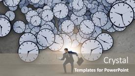  Presentation with time management - Slide deck with time-management-concept-with-businessman background and a gray colored foreground