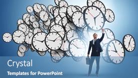  Presentation with time management - Presentation theme with time-management-concept-with-businessman background and a teal colored foreground