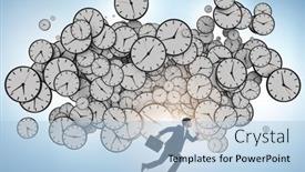  Presentation with time management - PPT theme featuring time-management-concept-with-businessman background and a light blue colored foreground