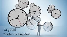  Presentation with time management - Presentation design having time-management-concept-with-businessman background and a light blue colored foreground