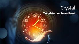  Presentation with management - Audience pleasing presentation theme consisting of time management concept backdrop and a black colored foreground